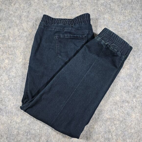 New York & Company Jogger Ankle Elastic Women's Large Dark Blue Denim Jeans - Picture 1 of 11